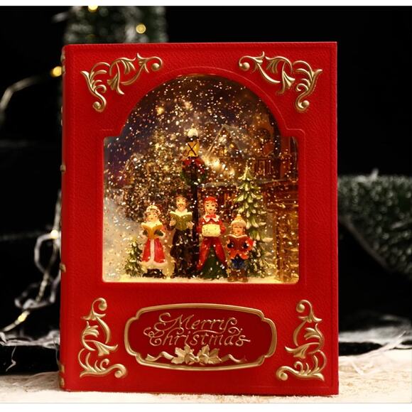 Christmas Snow Globe Red Book Glittering Lantern Swirling Christmas Decor 269.99 - Picture 15 of 15